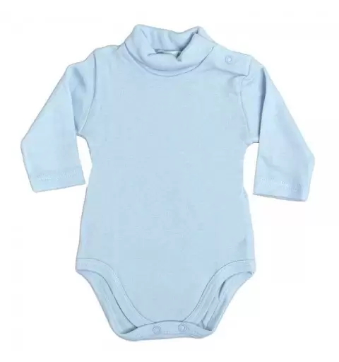 BODY NEONATO MODELLO LUPETTO MANICA LUNGA CELESTE  6 MESI