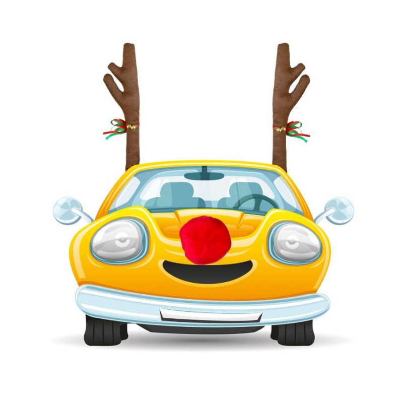 Corna di Renna con naso rosso decorazione natalizia per auto NW-DSRN