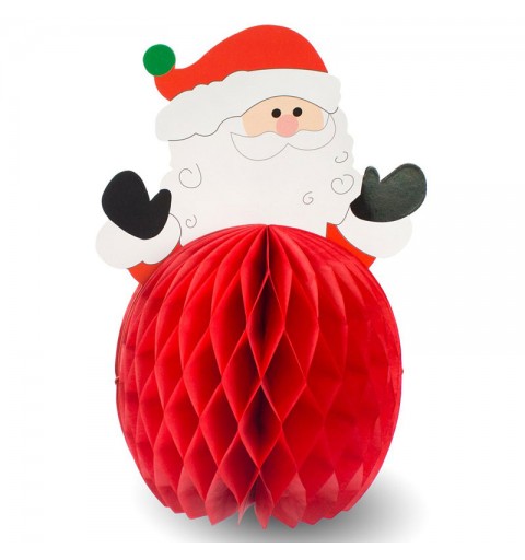 decorazione in carta babbo natale a nido d\'ape 25x17 cm