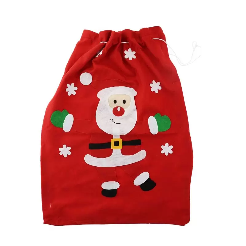 Sacco di feltro rosso con Babbo Natale e neve 50 x 70 cm NW-WORM