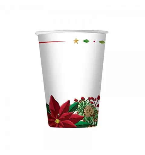 8 Bicchieri 200 cc Poinsettia Bouquet 30392