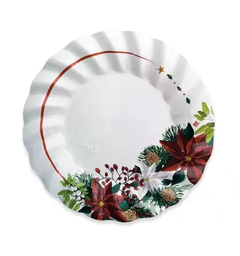 8 Piatti Ø 25 cm Poinsettia Bouquet 30389
