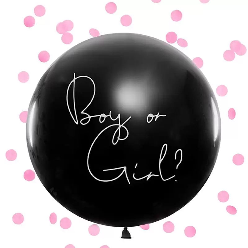 Palloncino Gigante da Scoppiare con Coriandoli Rosa per Gender Reveal Party BG36-2-D