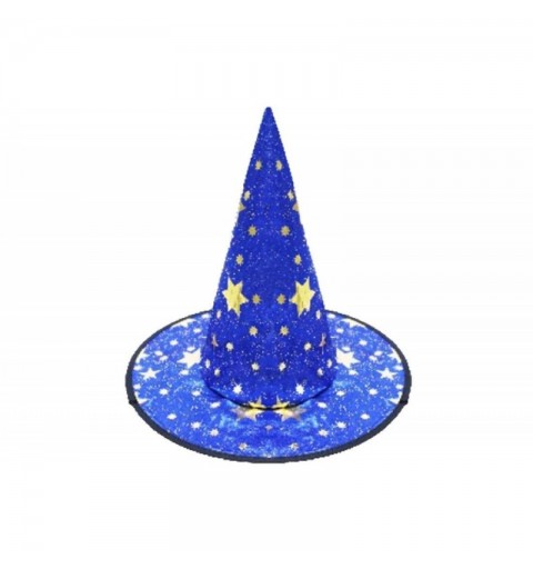Cappello da strega taglia unica blu con stelle 6h-cap0082c