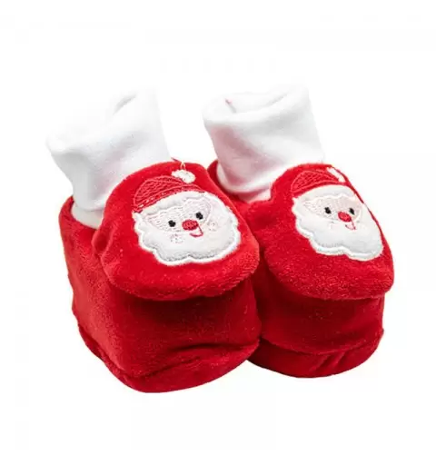Scarpine Natalizie Neonato con Ricamo Babbo Natale 1797/2 - grafiche assortite