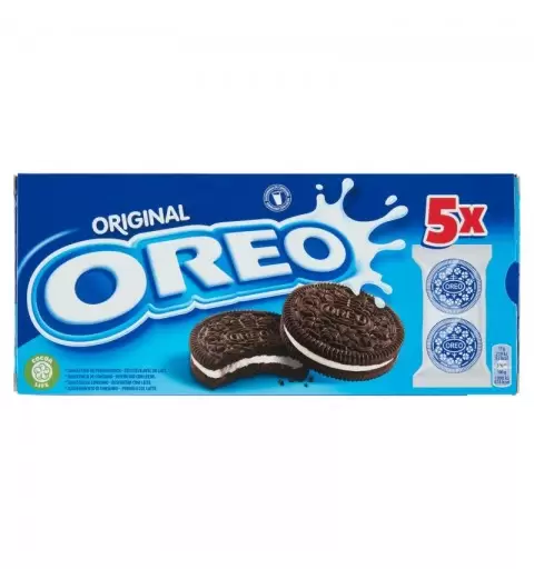 Oreo Original Biscotti al Cacao Magro Ripieni di Crema al Gusto Vaniglia 220g 5 pz.