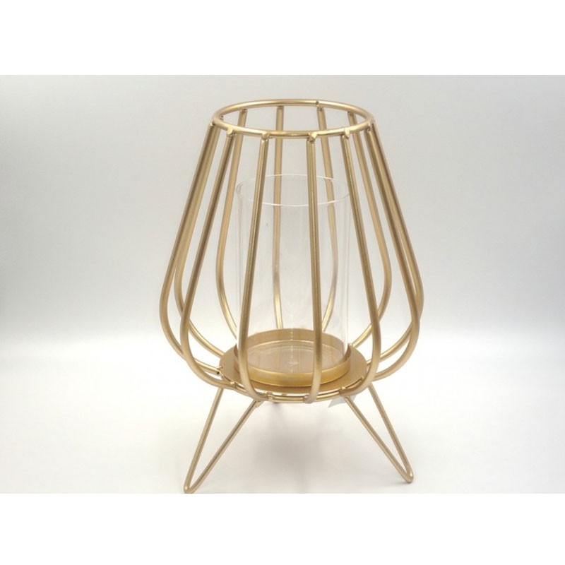PORTA CANDELE DORATO  25 CM