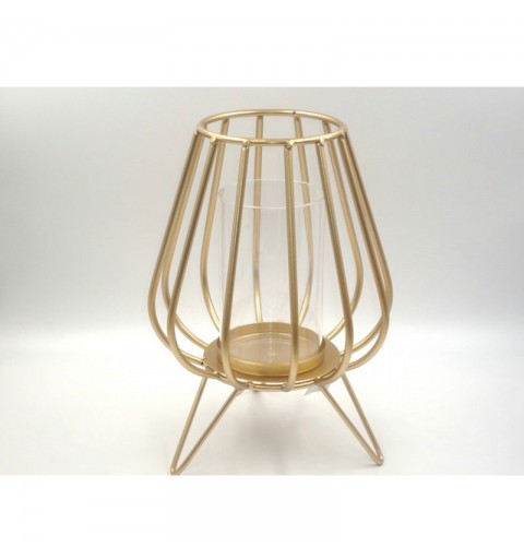porta candele dorato XD70122 25 cm