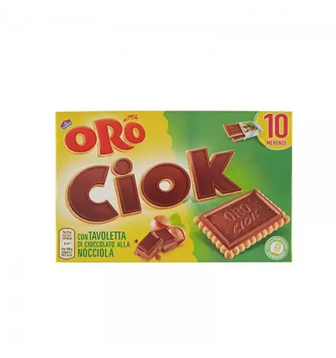 Saiwa Oro Biscotti Ciok con Tavoletta di Cioccolato alla nocciola  250 g 10 pz.