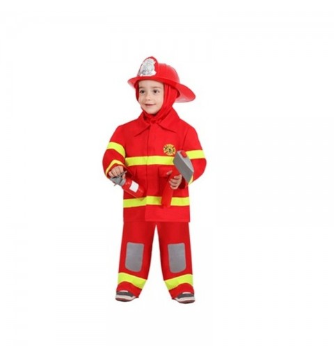COSTUME DA VIGILE DEL FUOCO POMPIERE BAMBINO TG 5-6 ANNI