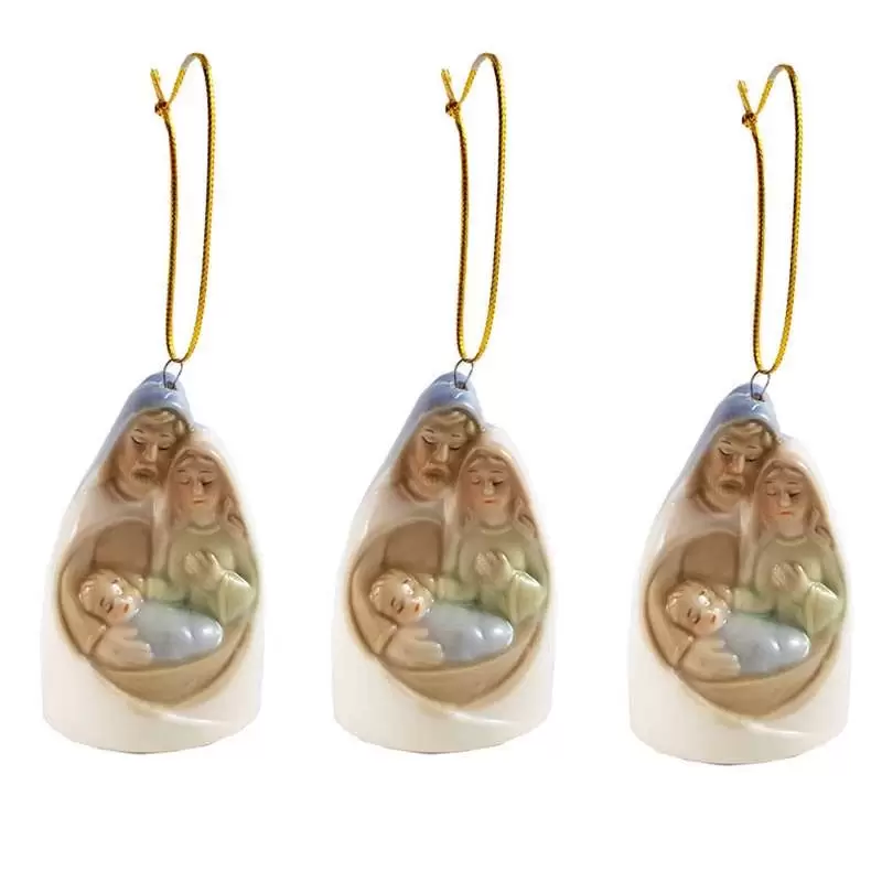 CAMPANELLE NATALIZIE CON SACRA FAMIGLIA – NATIVITÀ IN CERAMICA