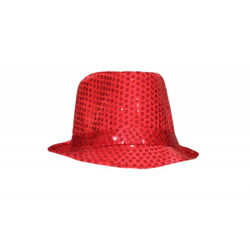 Cappello con paiette vari colori taglia unica - rosso 6cap- 0107A