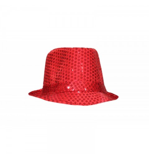 Cappello con paiette vari colori taglia unica - rosso 6cap- 0107A
