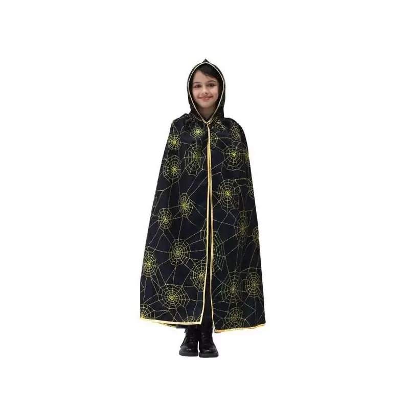 mantello con cappuccio ragnatele oro per bambini varie taglie – pegasus 6man-0031A M