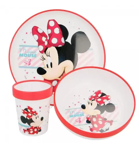 Set 3 Pz Easy Piatto, Easy Ciotola E Easy Bicchiere Minnie disney 18881