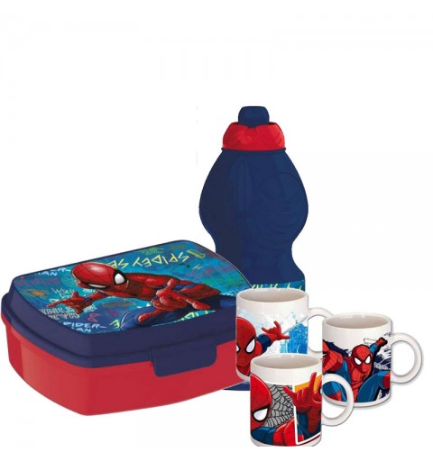 IDEA REGALO SPIDERMAN - TAZZA BORRACCIA E PORTA MERENDA