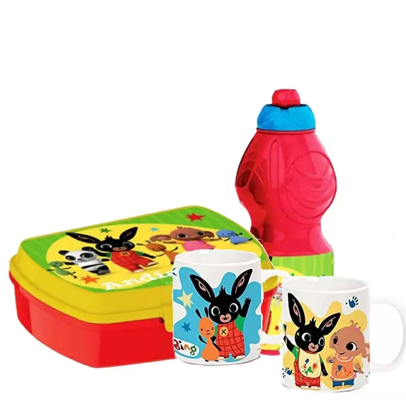 IDEA REGALO BING - TAZZA BORRACCIA E PORTA MERENDA