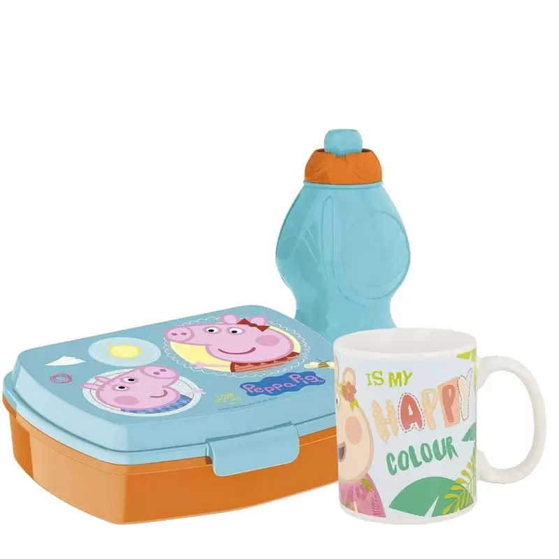 IDEA REGALO PEPPA PIG - TAZZA BORRACCIA E PORTA MERENDA