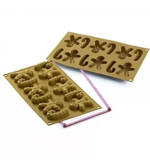 stampo in silicone oro mr. Zenzy 70X58 H 16,5 MM Silikomart SF167 omino di pan di zenzero