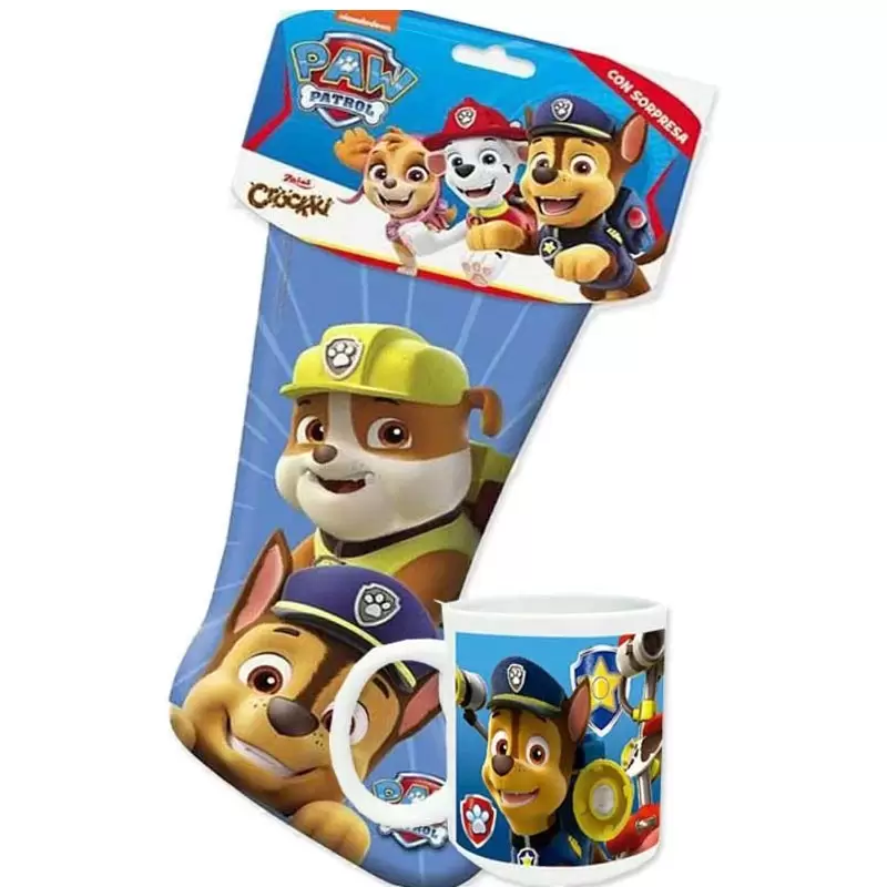 SET CALZA BEFANA PAW PATROL 168G CON TAZZA