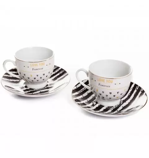 SET 2 TAZZE DA THE LOVE YOU FOREVER CON PIATTINI