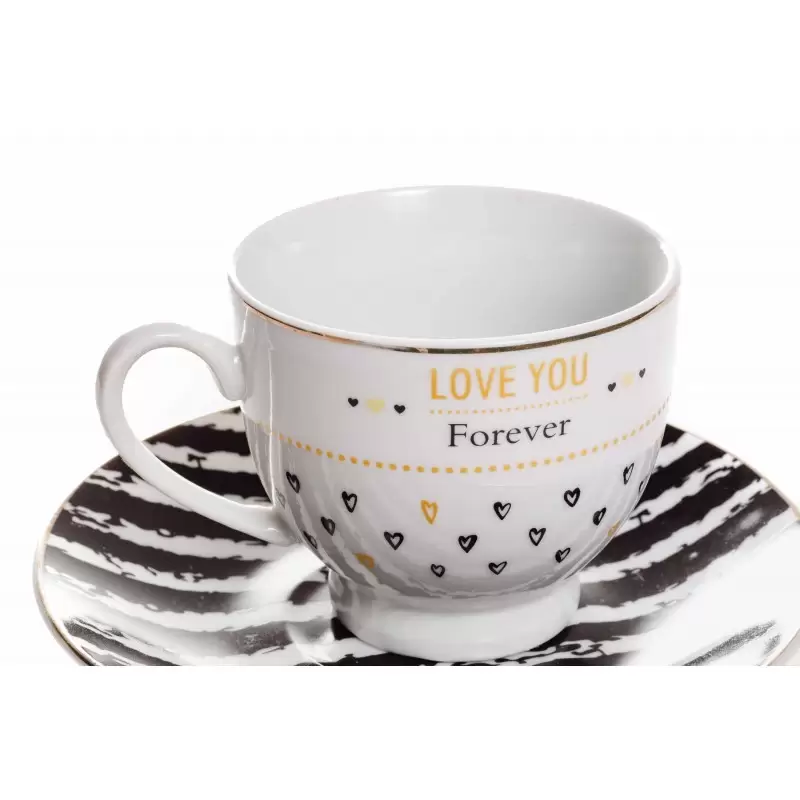 SET 2 TAZZE DA THE LOVE YOU FOREVER CON PIATTINI