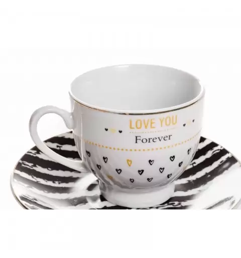SET 2 TAZZE DA THE LOVE YOU FOREVER CON PIATTINI