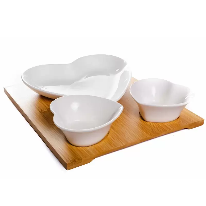 SET ANTIPASTIERA A CUORE 19 CM