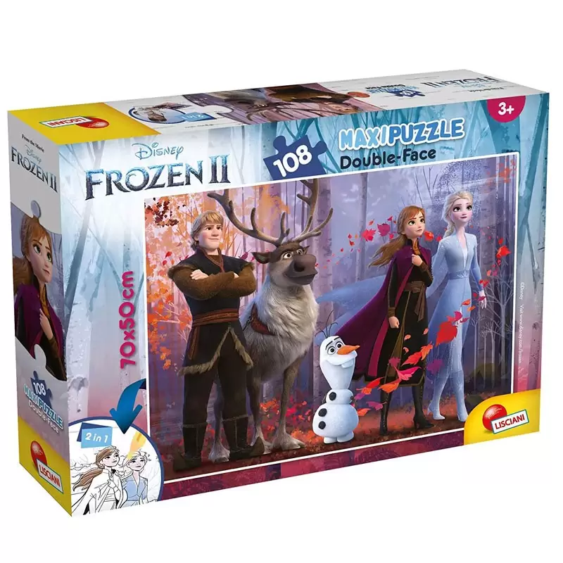 Puzzle Frozen II disney double face 108 pezzi 73399 70 x 50 cm