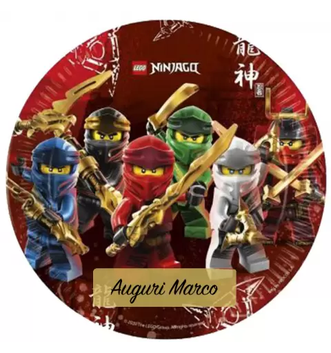 CIALDA LEGO NINJAGO NEW PERSONALIZZABILE PER TORTE