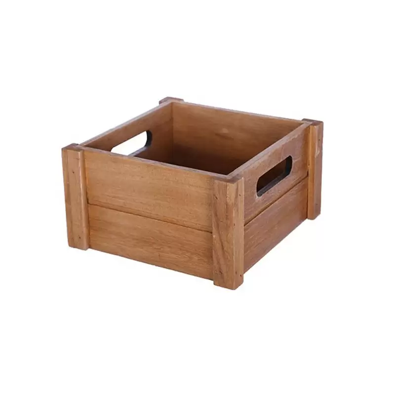 6 MINI CASSETTA DI LEGNO MOGANO 18 CM