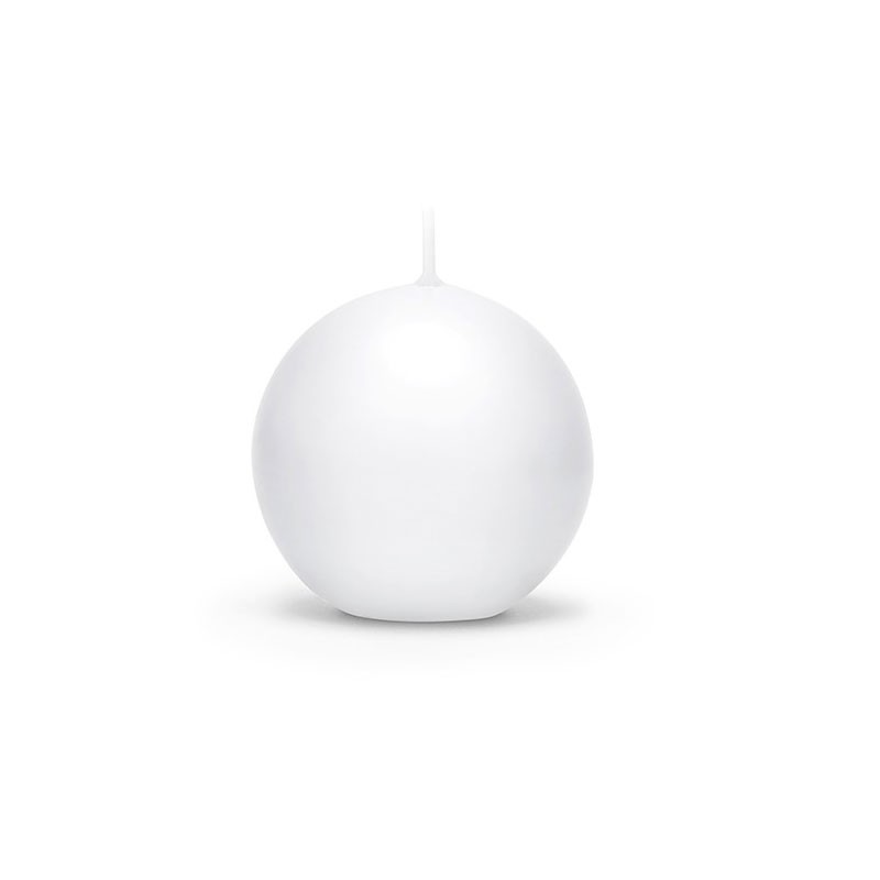 candele sfera decorative bianco  matt 6 cm -  SKUMAT60-008-P 10 pz.