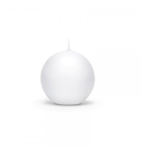 candele sfera decorative bianco  matt 6 cm -  SKUMAT60-008-P 10 pz.