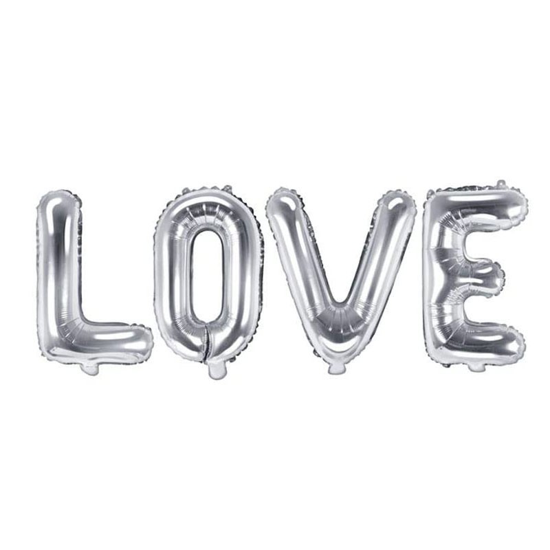 palloncini Foil Sagomati Parola Love argento 140 x 35 cm FB17M-018