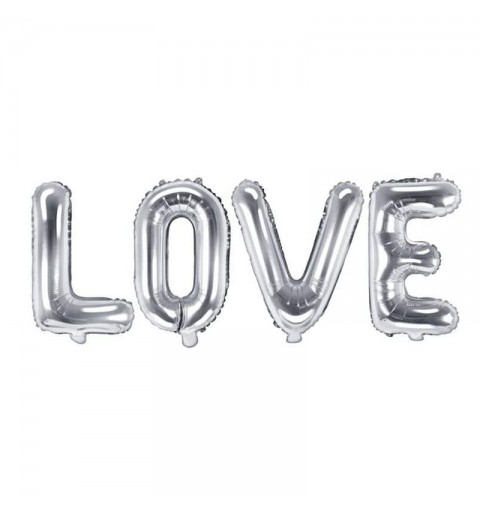 palloncini Foil Sagomati Parola Love argento 140 x 35 cm FB17M-018