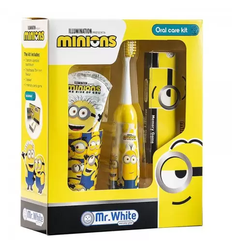 Set Regalo Minions Spazzolino a batteria - dentifricio - bicchierino e gioco memory card