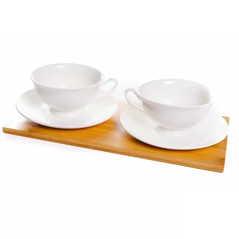 SET TAZZE VETROCHINA CON VASSOIO 30 CM