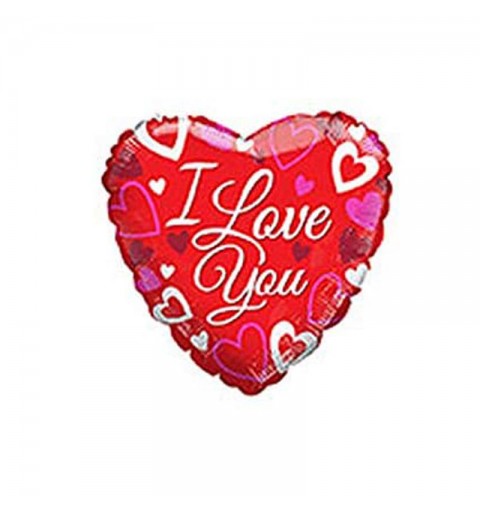 Pallone foil Mylar Cuore Rosso Heart I Love You 18 46 cm 19987-18/01