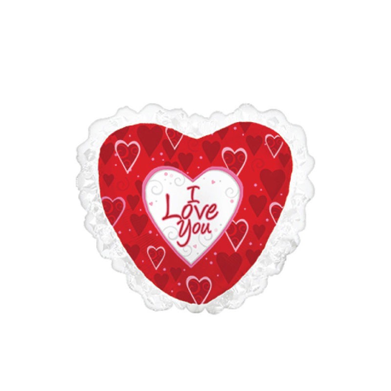 Pallone foil Mylar Cuore Rosso I Love you swirly hearts 31 78 cm 234015C-01