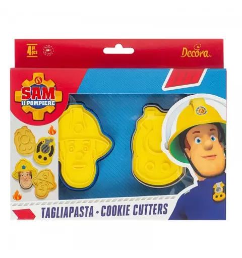 Stampino con Timbro a Rilievo Sam Il Pompiere con ricetrasmettitore in Plastica Decora 0383002