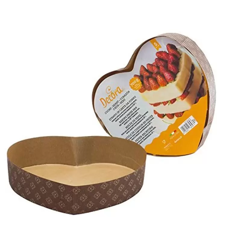 Stampo Cuore in Carta da Forno Marrone 5 pz Decora 0320189 700g
