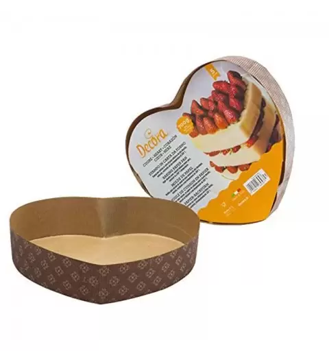 Stampo Cuore in Carta da Forno Marrone 5 pz Decora 0320189 700g