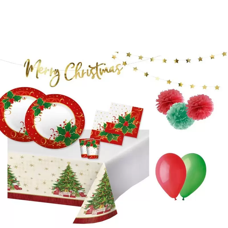 KIT 46 ACCESSORI PER LA TAVOLA AGRIFOGLIO - NATALE