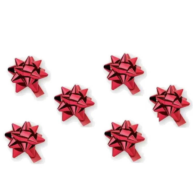 100 X COCCARDA CLASSICA STELLA ROSSA ADESIVA 44099 4 cm