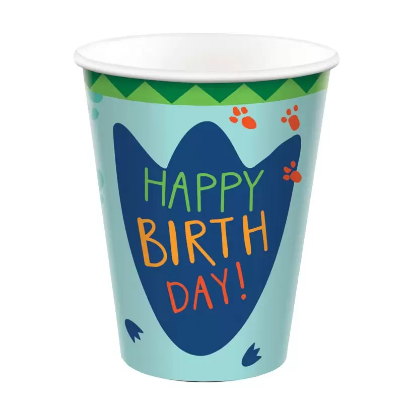 bicchieri dino-mite dinosauri happy dino birth-day 8 pz 582270