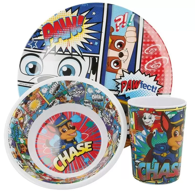 Set Pappa Melamina 3 pz Paw Patrol Comics 18990
