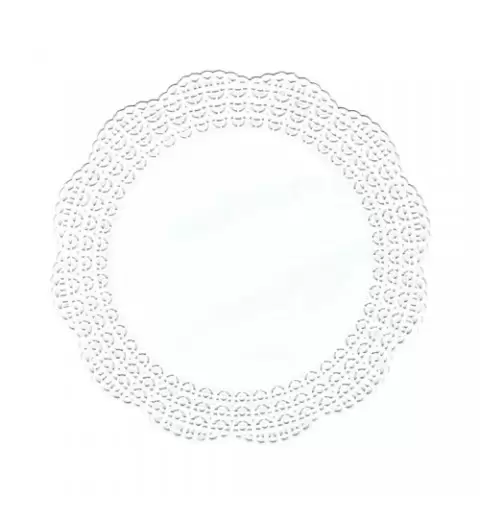 100 CENTRINI 22 CM SOTTO TORTA IN CARTA BIANCA EFFETTO PIZZO