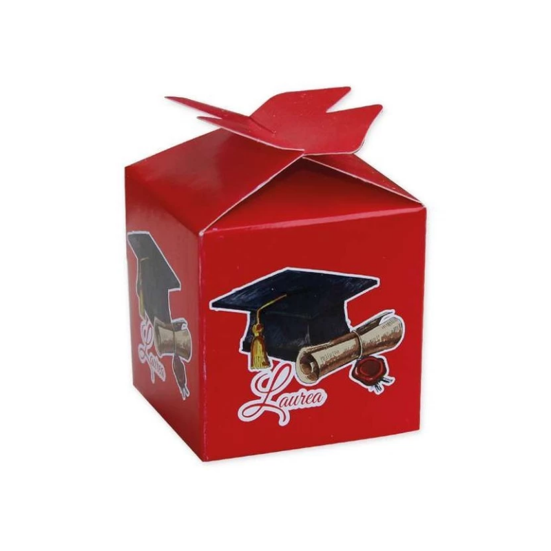 25 SCATOLINE LAUREA VINTAGE FIOCCO A CUBETTO
