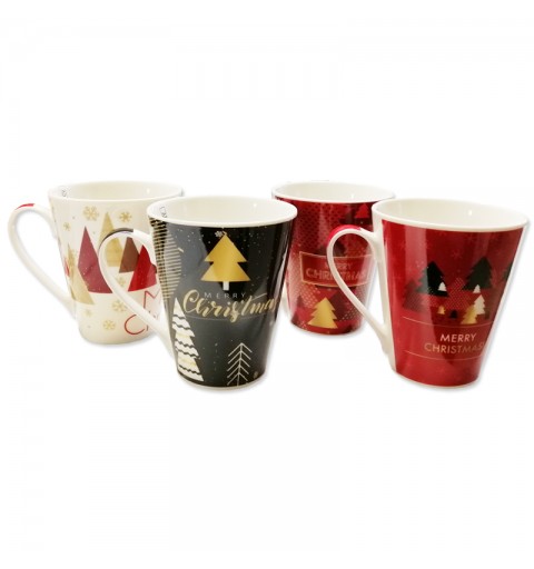 Tazza mug in porcellana tema natalizio 62170 4  modelli assortiti
