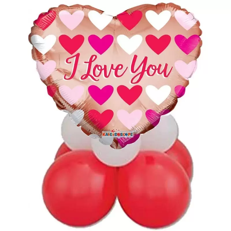 CENTROTAVOLA PALLONCINI I LOVE YOU ROSE GOLD